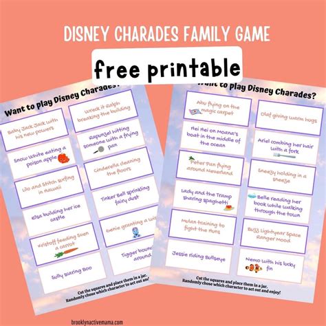 disney charades ideas|free printable disney charades.